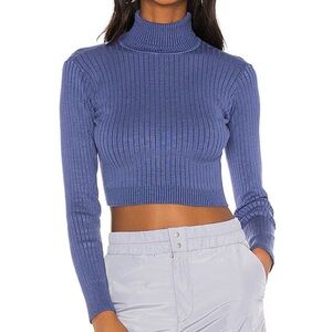 Superdown Navy Ribbed Turtleneck Sweater
